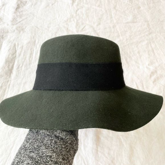 Zara Green Wool Blend Fedora - Picture 4 of 14